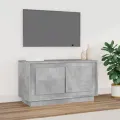 Meuble TV gris béton 80x35x45 cm bois d'ingénierie