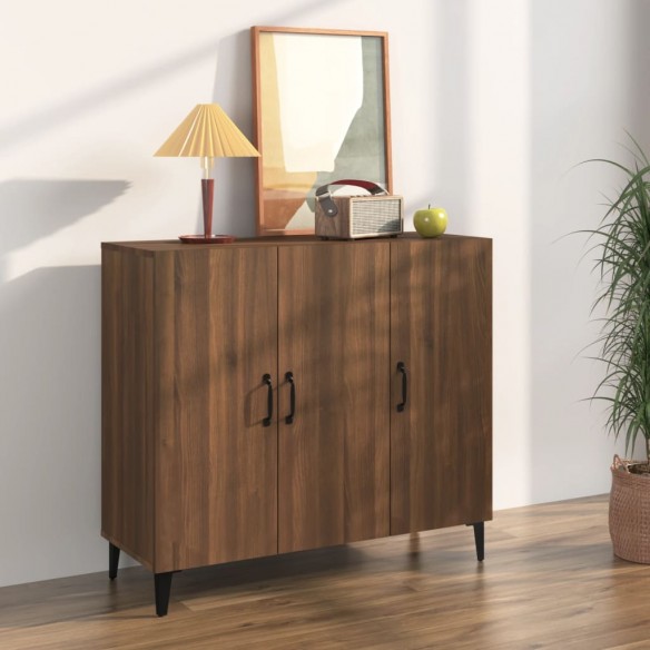 Buffet chêne marron 90x34x80 cm bois d'ingénierie