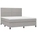 cadre de lit et matelas et LED Gris clair 180x200 cm