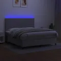 cadre de lit et matelas et LED Gris clair 180x200 cm