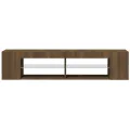 Meuble TV avec lumières LED chêne marron 135x39x30 cm