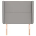 Tête de lit avec oreilles Gris clair 103x23x118/128 cm Tissu
