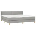 cadre de lit avec matelas Gris clair 200x200cm Tissu