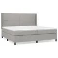 cadre de lit avec matelas Gris clair 200x200cm Tissu