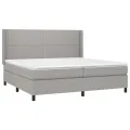 cadre de lit avec matelas Gris clair 200x200cm Tissu