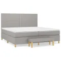 cadre de lit avec matelas Gris clair 200x200cm Tissu