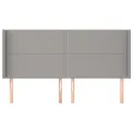 Tête de lit avec oreilles Gris clair 203x16x118/128 cm Tissu