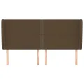 Tête de lit avec oreilles Marron foncé 183x23x118/128 cm Tissu