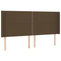 Tête de lit à LED Marron foncé 183x16x118/128 cm Tissu
