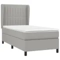 cadre de lit et matelas Gris clair 90x190 cm Tissu