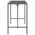 Table de bar et dessus en verre gris 180x70x110 cm poly rotin