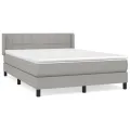 cadre de lit avec matelas Gris clair 140x200cm Tissu