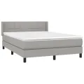 cadre de lit avec matelas Gris clair 140x200cm Tissu