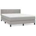 cadre de lit avec matelas Gris clair 140x190cm Tissu