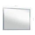 Miroir mural à LED pour salle de bains 100x60 cm