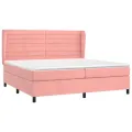 cadre de lit avec matelas Rose 200x200 cm Velours