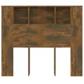 Armoire de tête de lit chêne fumé 120x18,5x102,5 cm
