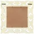 Miroir sculpté à la main Blanc 50x50 cm Bois de manguier massif