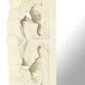 Miroir sculpté à la main Blanc 50x50 cm Bois de manguier massif