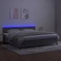 cadre de lit avec matelas LED Gris clair 200x200 cm