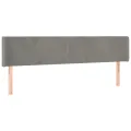 Tête de lit avec oreilles Gris clair 203x16x78/88 cm Velours
