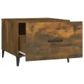 Table basse avec pieds en métal Chêne fumé 50x50x40 cm