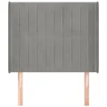 Tête de lit avec oreilles Gris clair 83x16x118/128 cm Velours