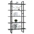 Bibliothèque à 5 niveaux Gris 100x30x175 cm Bois de pin