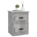 Tables de chevet murales 2 pcs gris béton 41,5x36x53 cm