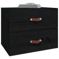 Table de chevet murale Noir 50x36x40 cm