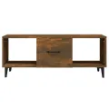 Table basse Chêne fumé 102x50x40 cm Bois d'ingénierie