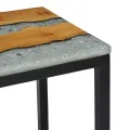 Tables gigognes 3 pcs Bois de teck massif et polyrésine
