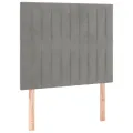 cadre de lit et matelas Gris clair 100x200cm Velours