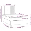 cadre de lit et matelas Gris clair 120x200cm Velours