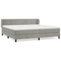 cadre de lit et matelas Gris clair 200x200cm Velours