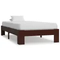 Cadre de lit Marron foncé Bois de pin massif 100 x 200 cm