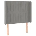 cadre de lit matelas LED Gris clair 80x200cm Velours