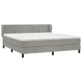 cadre de lit et matelas Gris clair 160x200cm Velours