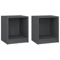 Tables de chevet 2 pcs Gris 35,5x33,5x41,5cm Bois de pin massif
