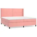 cadre de lit avec matelas Rose 200x200 cm Velours