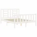 Cadre de lit avec tête de lit blanc 140x190 cm bois massif