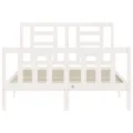 Cadre de lit avec tête de lit blanc 140x190 cm bois massif