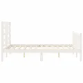 Cadre de lit avec tête de lit blanc 140x190 cm bois massif