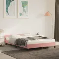 Cadre de lit avec tête de lit Rose 140x190 cm Velours