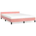 Cadre de lit avec tête de lit Rose 140x190 cm Velours