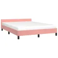 Cadre de lit avec tête de lit Rose 140x190 cm Velours