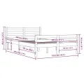 Cadre de lit bois massif 120x190 cm petit double