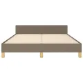 Cadre de lit avec tête de lit Taupe 140x200 cm Tissu