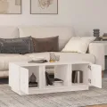 Table basse Blanc 110x50x40 cm Bois massif de pin