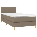 cadre de lit avec matelas LED Taupe 100x200 cm Tissu